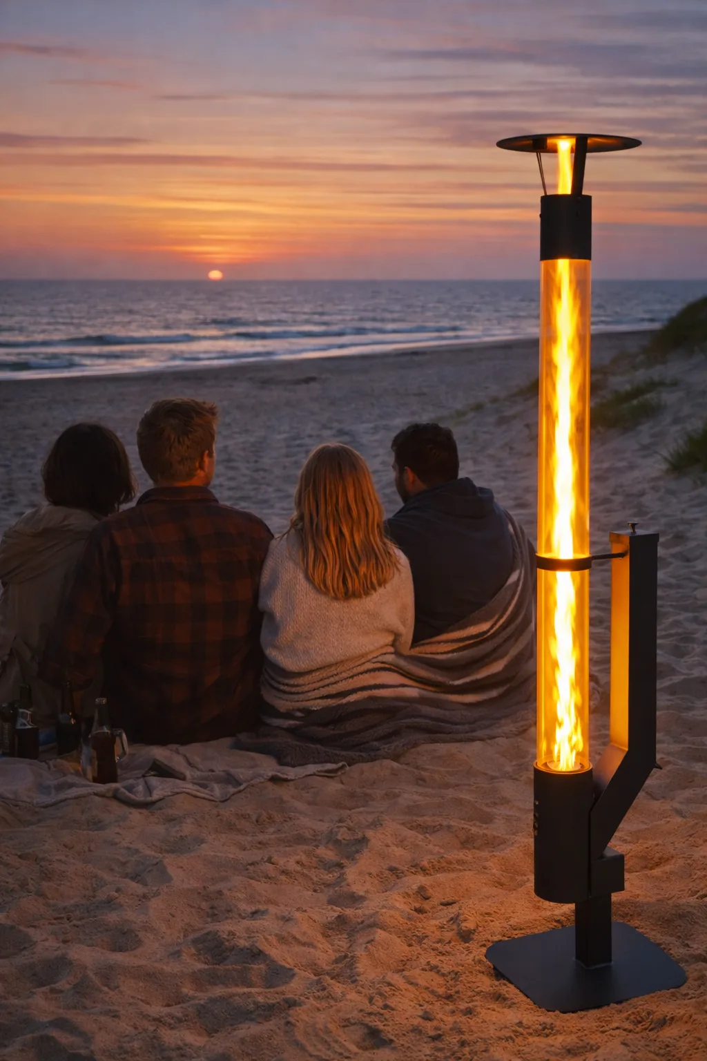 Solnedgang ved stranden